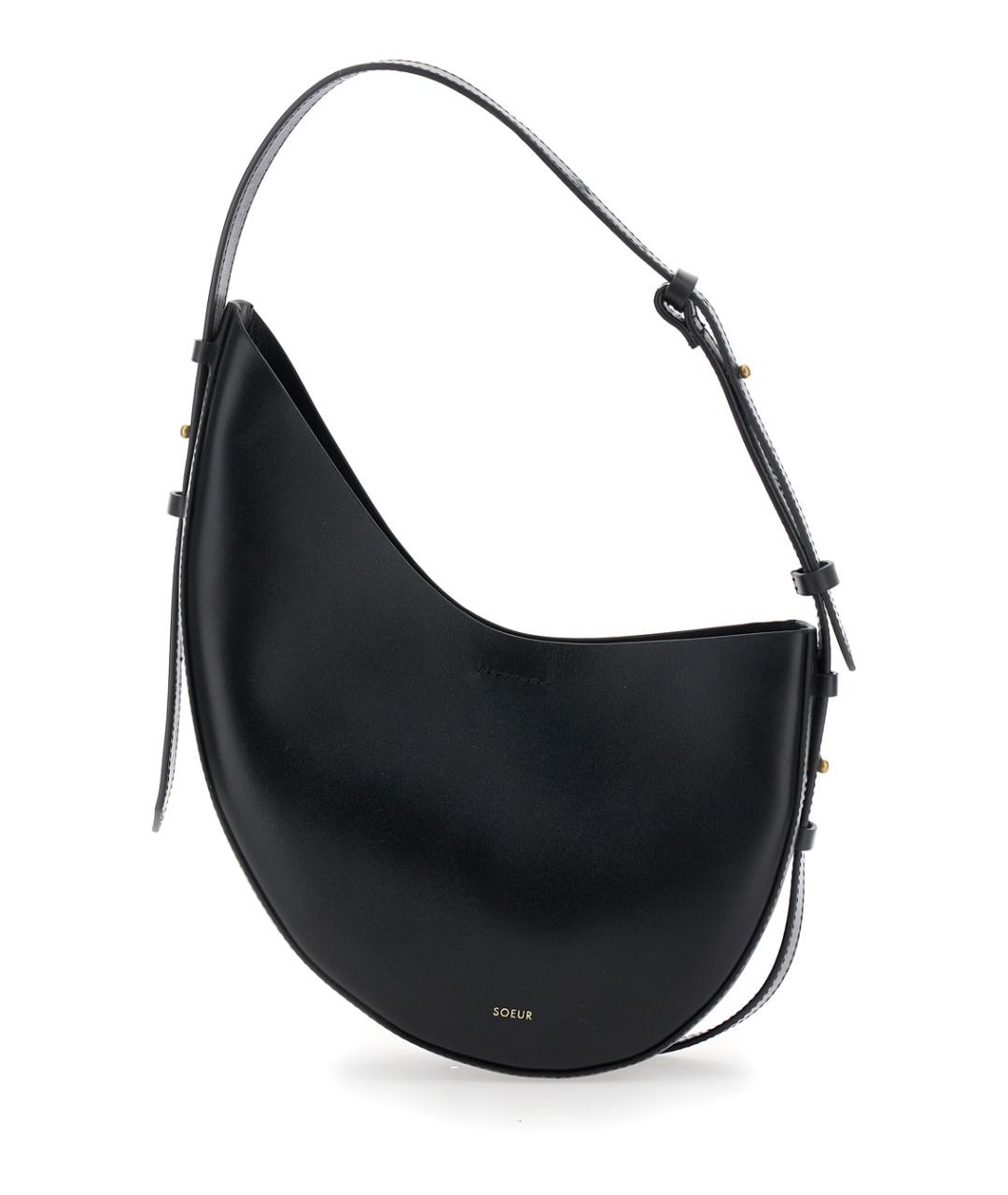 SOEUR Черная кожаная сумка через плечо, фото 1