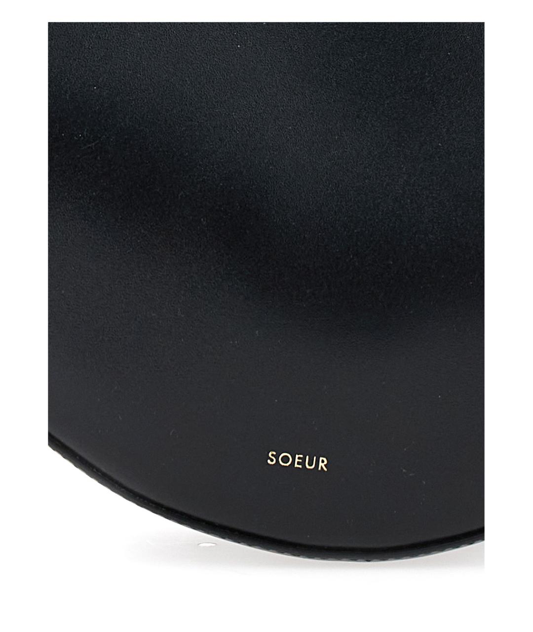 SOEUR Черная кожаная сумка через плечо, фото 3