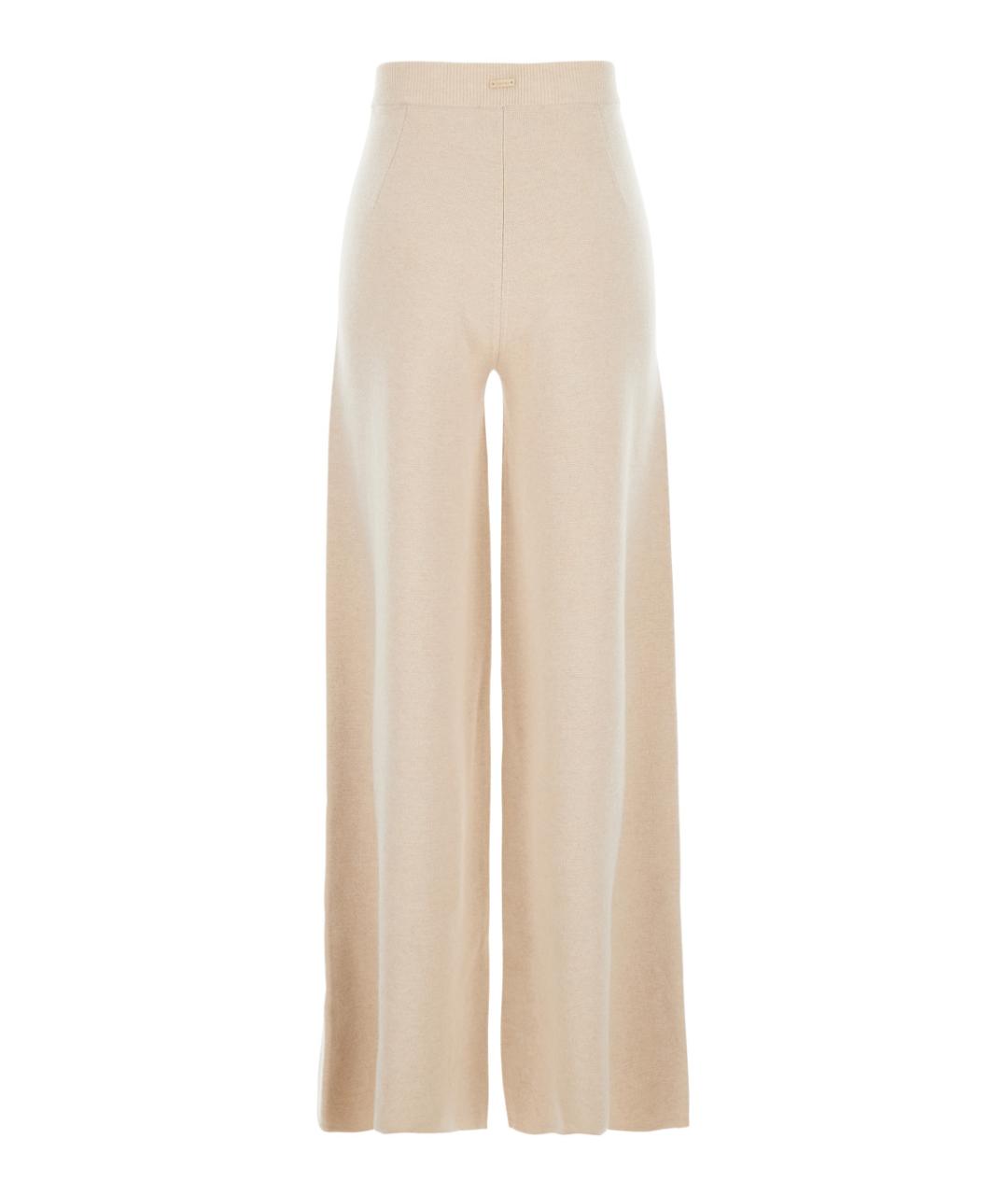 MAX MARA Бежевые шерстяные прямые брюки, фото 2