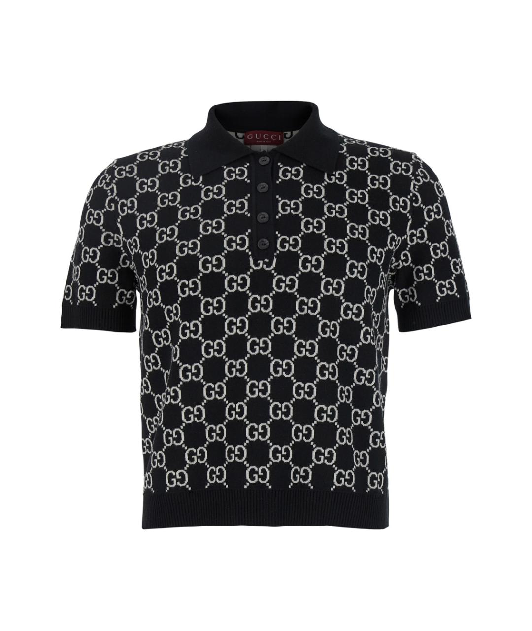 GUCCI Черная шерстяная футболка, фото 1