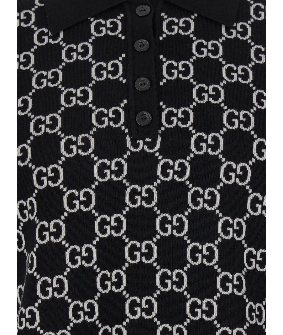 GUCCI Черная шерстяная футболка, фото 3