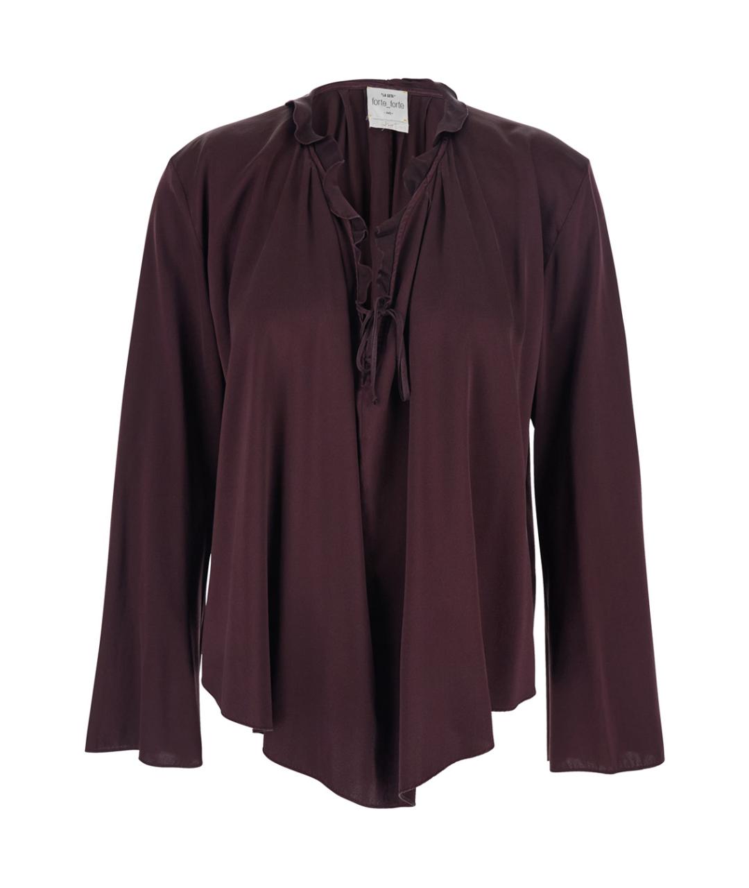 FORTE FORTE Бордовая шелковая блузы, фото 1