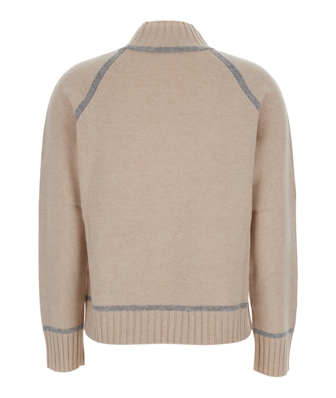 MAX MARA STUDIO Бежевый шерстяной джемпер / свитер, фото 2