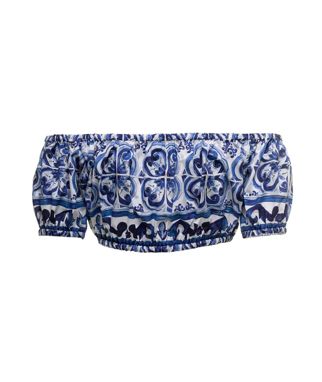 DOLCE&GABBANA Синяя хлопковая блузы, фото 2