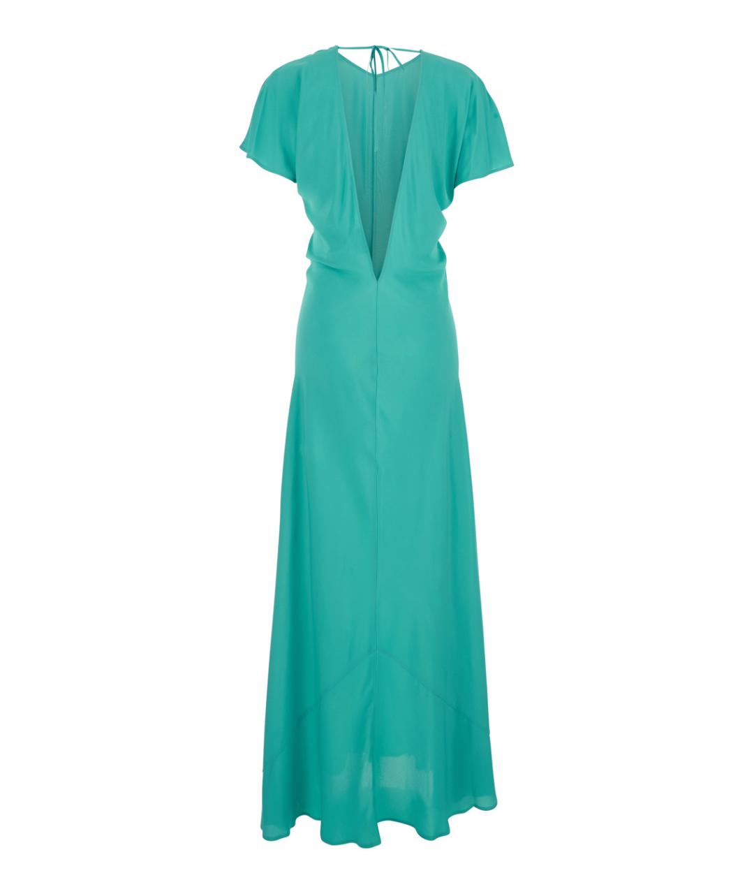 SEMICOUTURE Голубое шелковое повседневное платье, фото 2