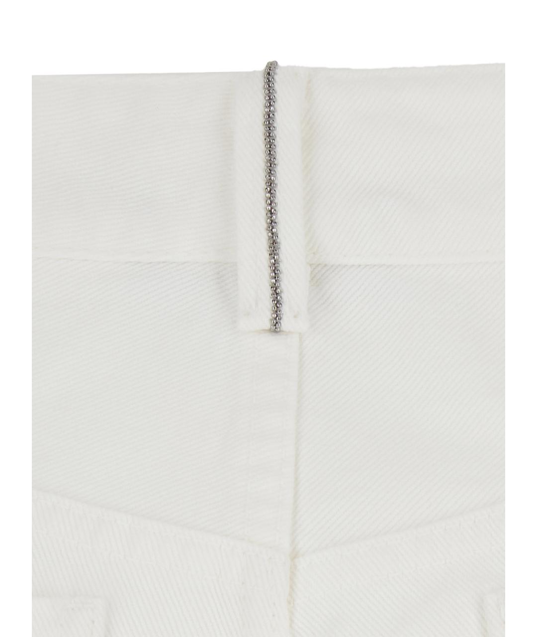 BRUNELLO CUCINELLI Белые хлопковые джинсы клеш, фото 4