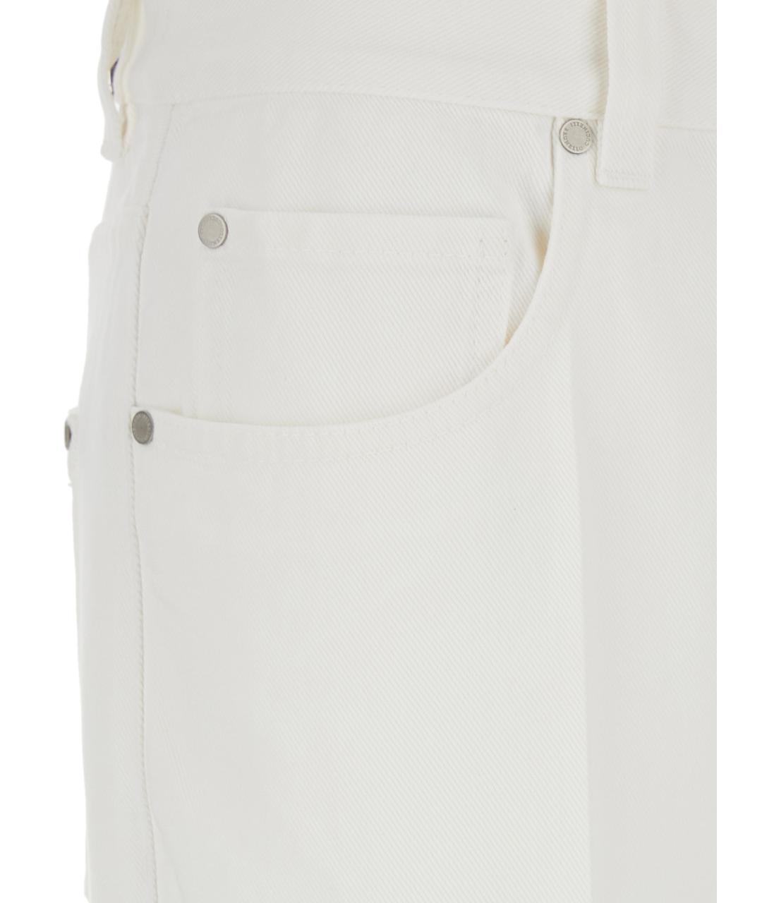 BRUNELLO CUCINELLI Белые хлопковые джинсы клеш, фото 3