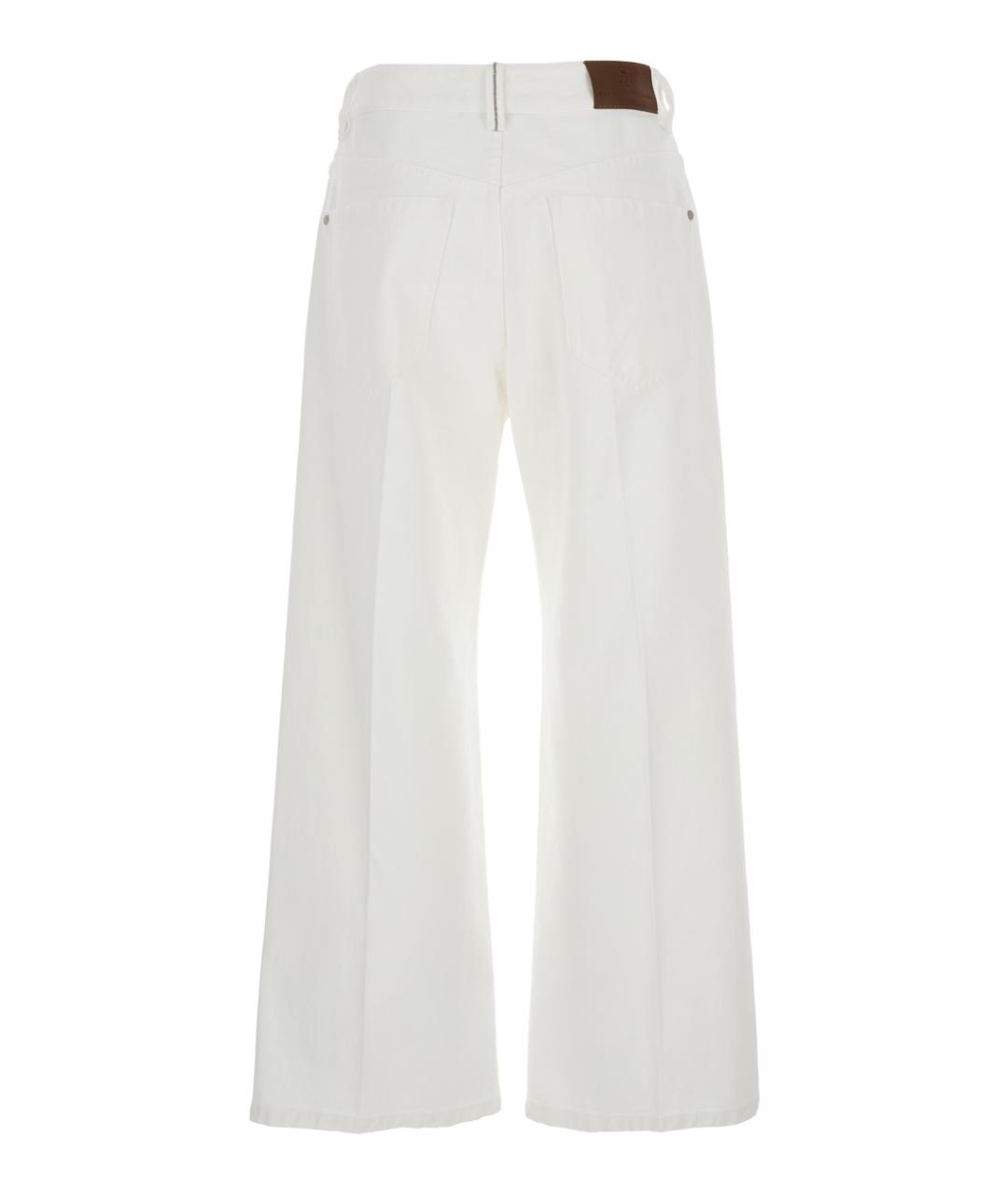 BRUNELLO CUCINELLI Белые хлопковые джинсы клеш, фото 2
