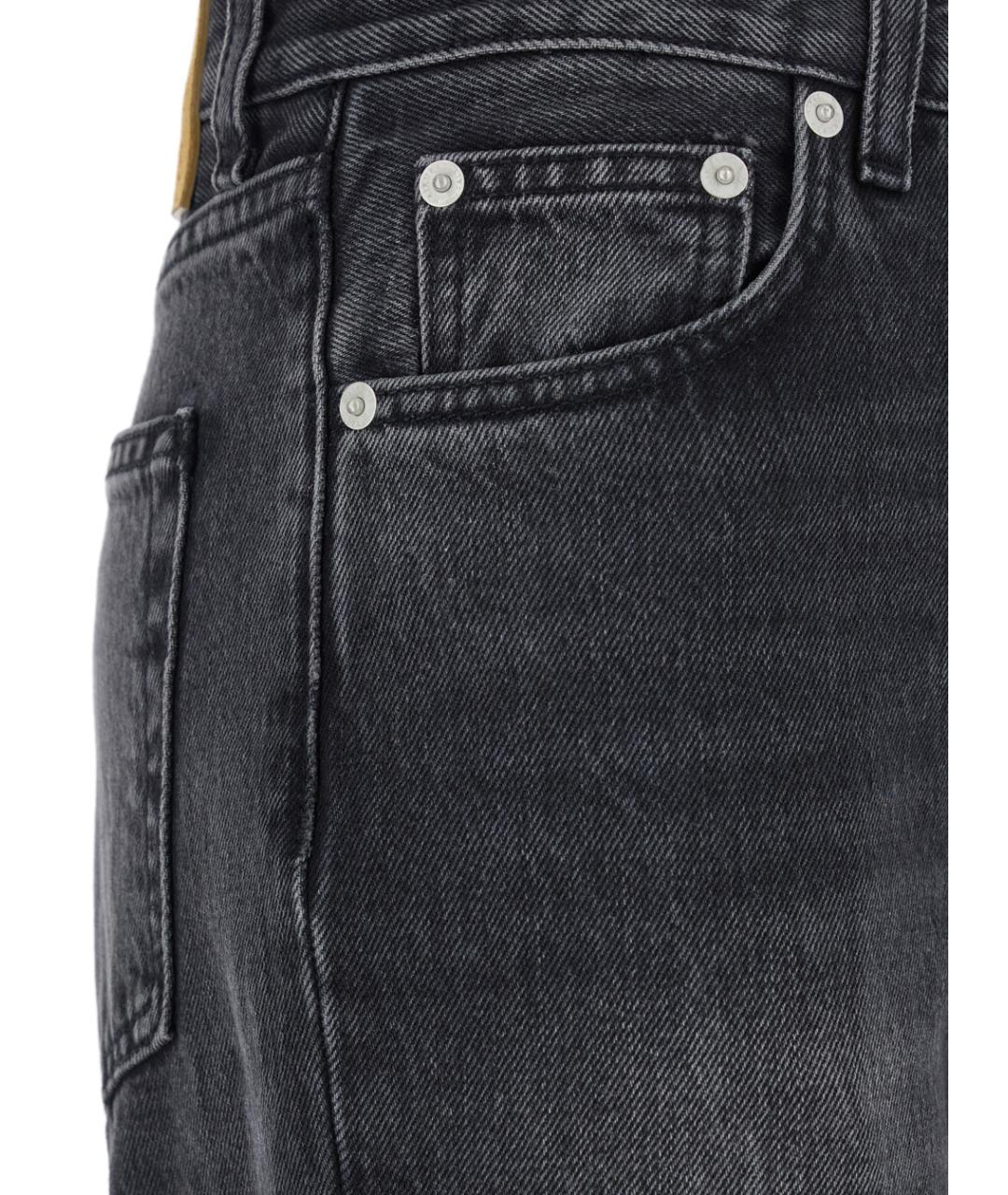 HAIKURE Черные хлопковые прямые джинсы, фото 3