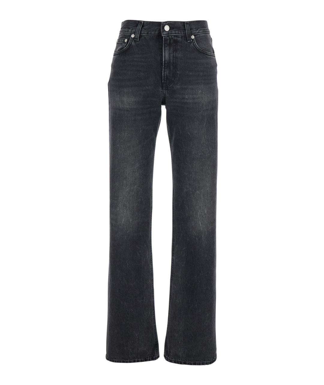 HAIKURE Черные хлопковые прямые джинсы, фото 1