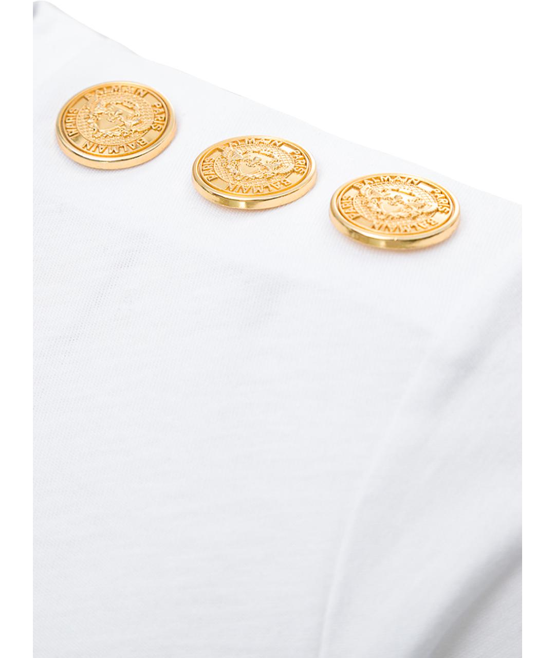 BALMAIN Белая хлопковая футболка, фото 3