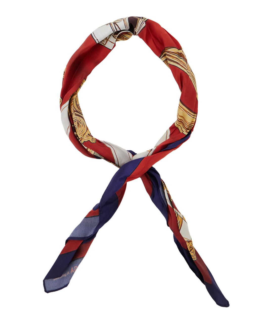 BALENCIAGA Бордовый шелковый шарф, фото 2