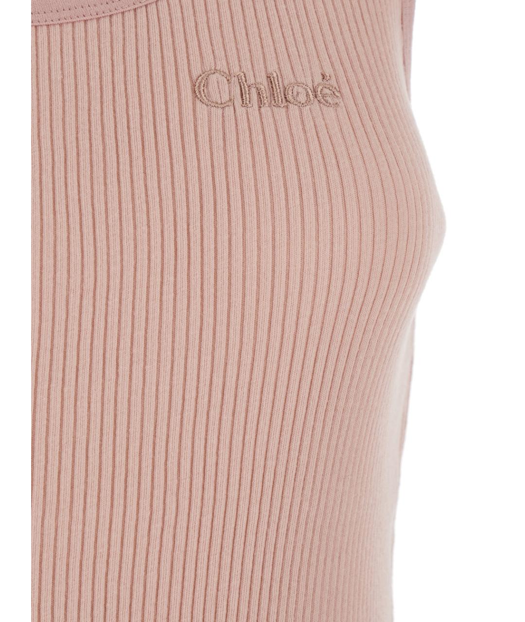 CHLOE Розовая хлопковая майка, фото 3