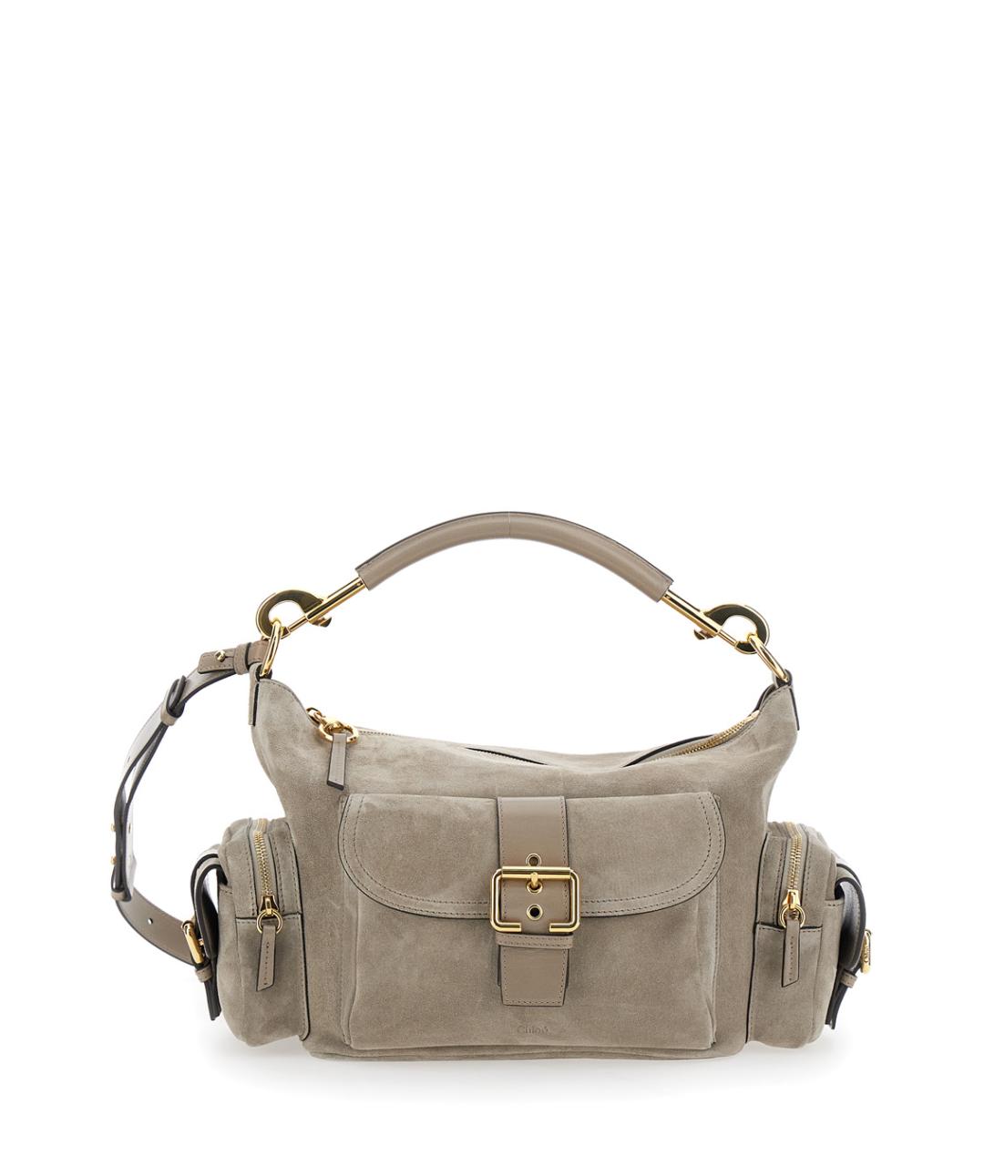 CHLOE Серая замшевая сумка с короткими ручками, фото 1