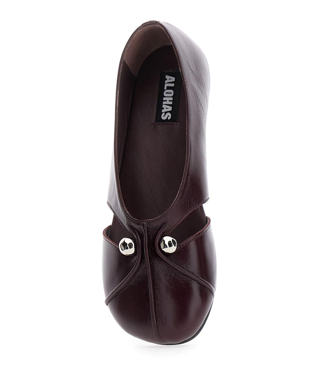 ALOHAS Бордовые кожаные балетки, фото 4
