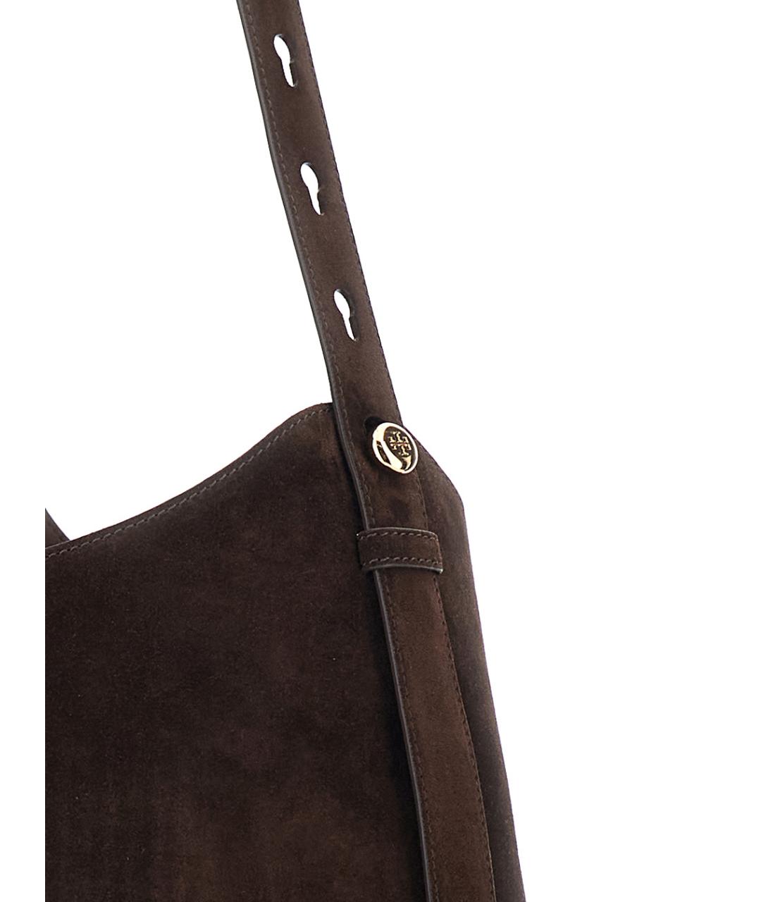TORY BURCH Коричневая замшевая сумка через плечо, фото 3