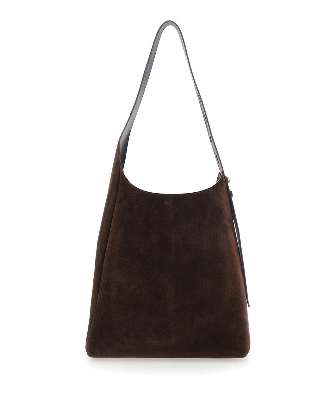 TORY BURCH Коричневая замшевая сумка через плечо, фото 1