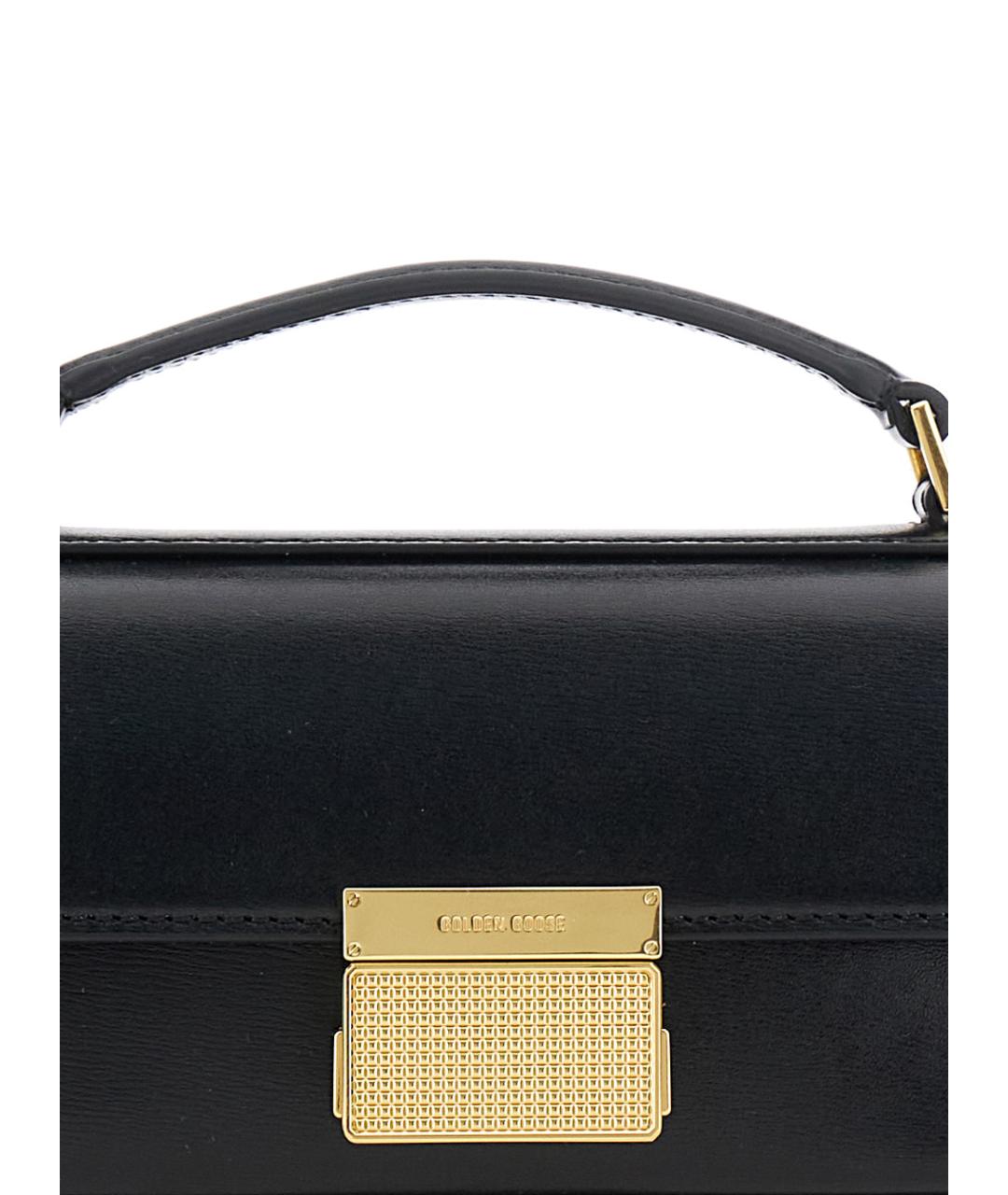 GOLDEN GOOSE DELUXE BRAND Черная кожаная сумка с короткими ручками, фото 3
