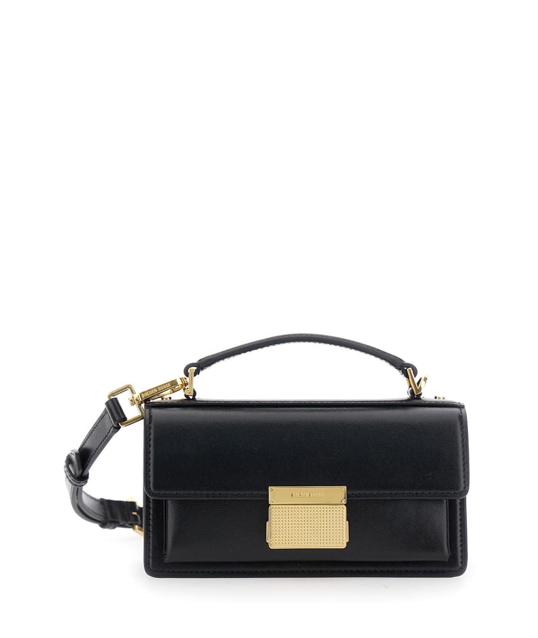 GOLDEN GOOSE DELUXE BRAND Черная кожаная сумка с короткими ручками, фото 1