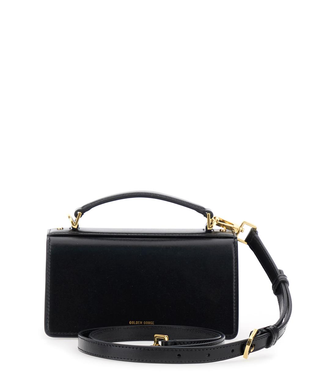 GOLDEN GOOSE DELUXE BRAND Черная кожаная сумка с короткими ручками, фото 2