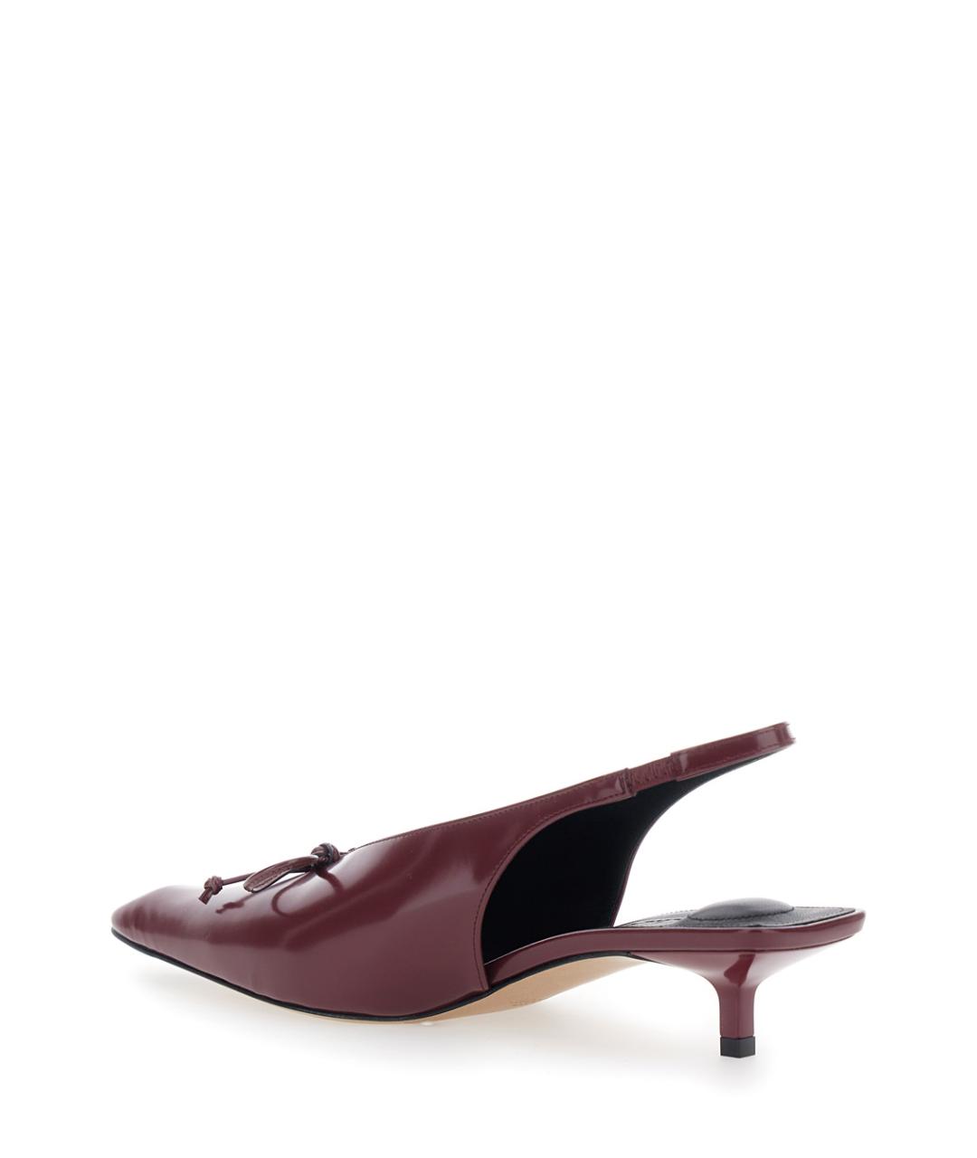 JACQUEMUS Бордовые кожаные туфли, фото 3