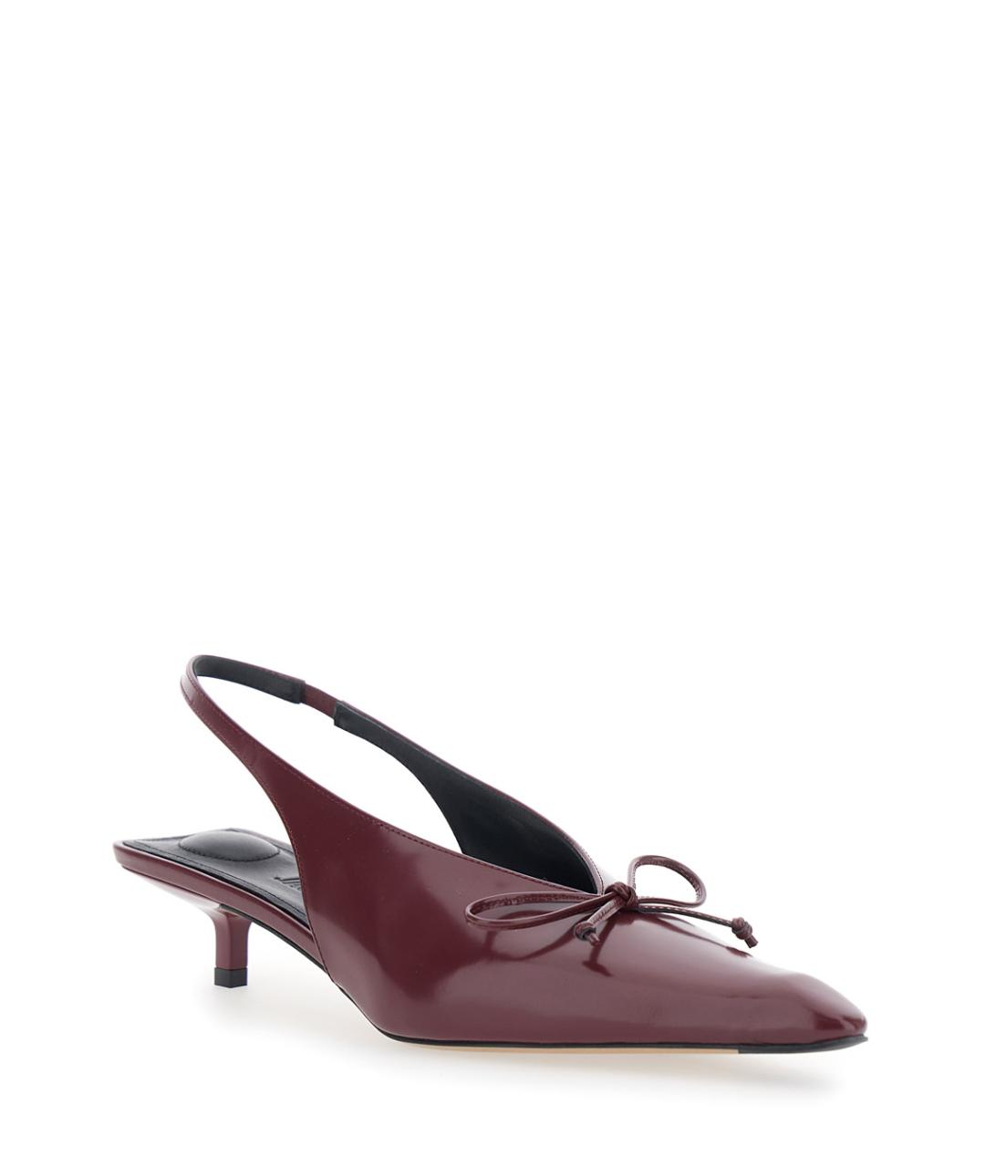 JACQUEMUS Бордовые кожаные туфли, фото 2