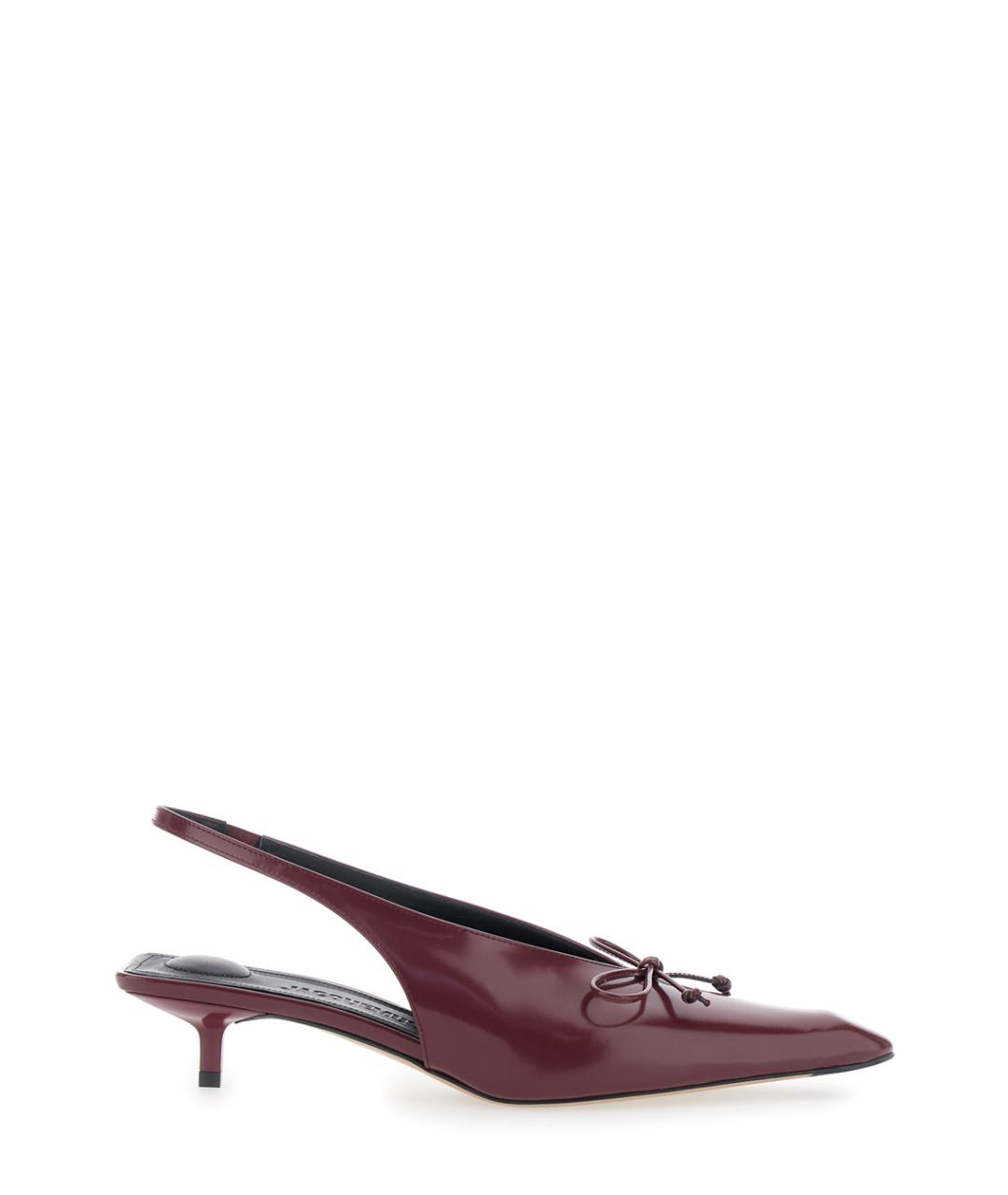 JACQUEMUS Бордовые кожаные туфли, фото 1