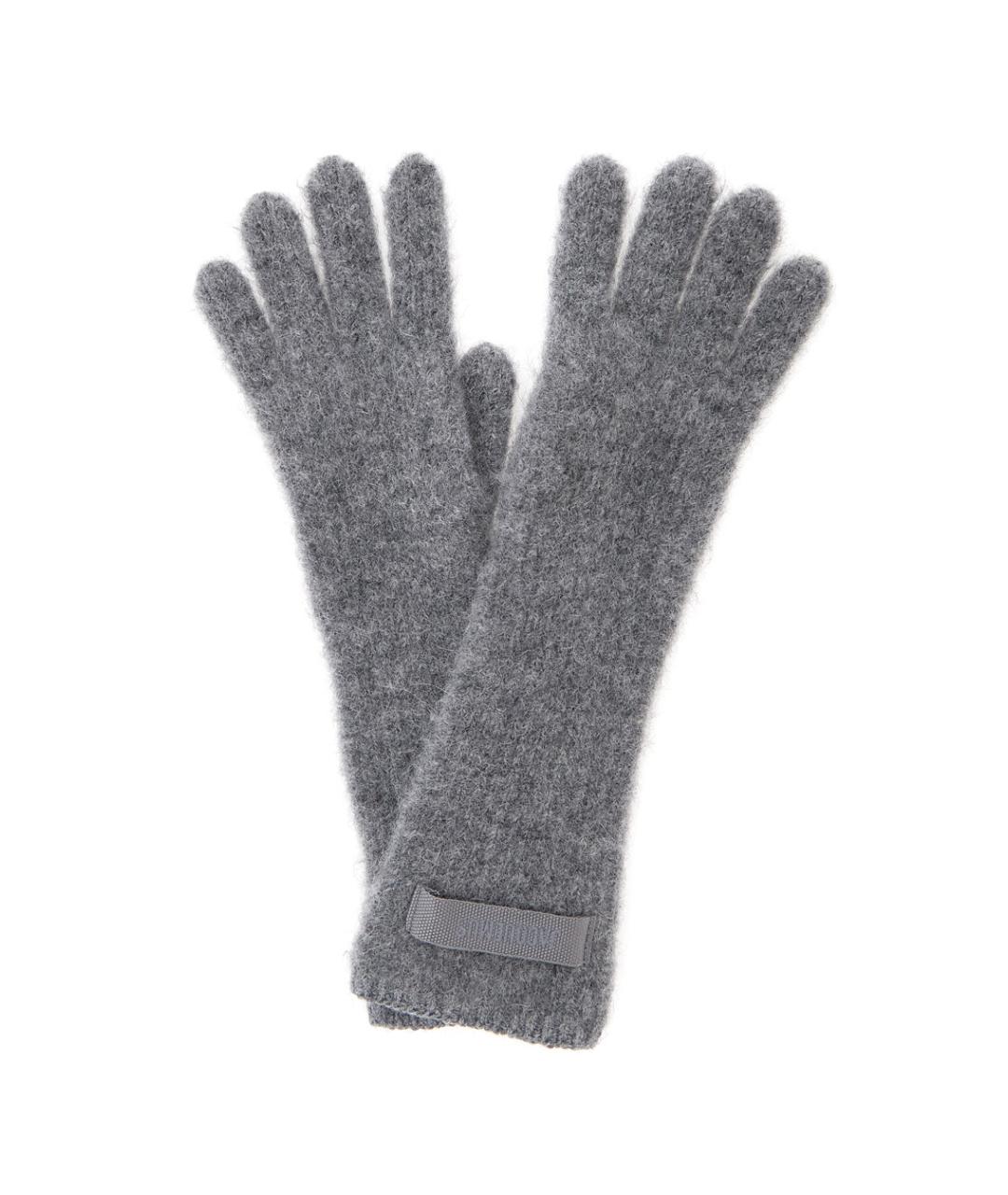 JACQUEMUS Серые шерстяные перчатки, фото 3