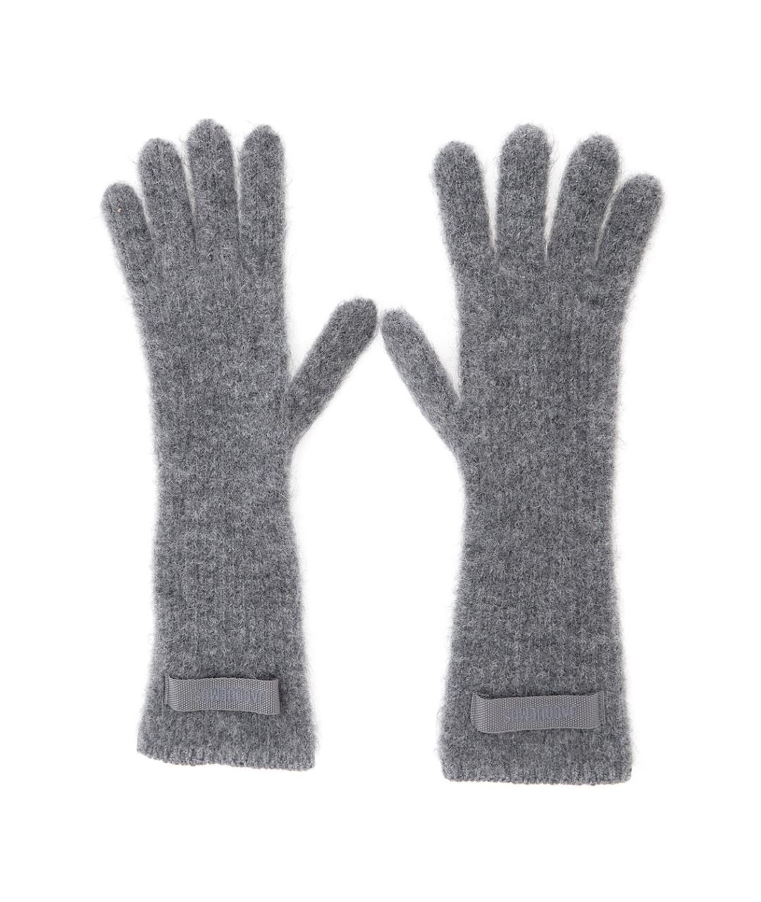 JACQUEMUS Серые шерстяные перчатки, фото 1