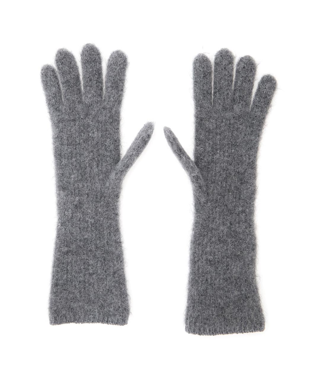 JACQUEMUS Серые шерстяные перчатки, фото 2