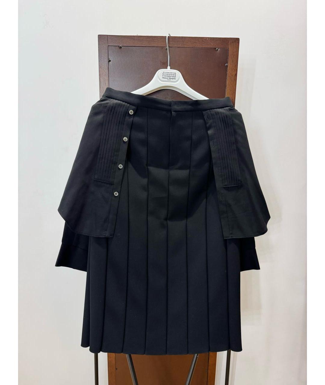 UNDERCOVER Черная шерстяная юбка миди, фото 2