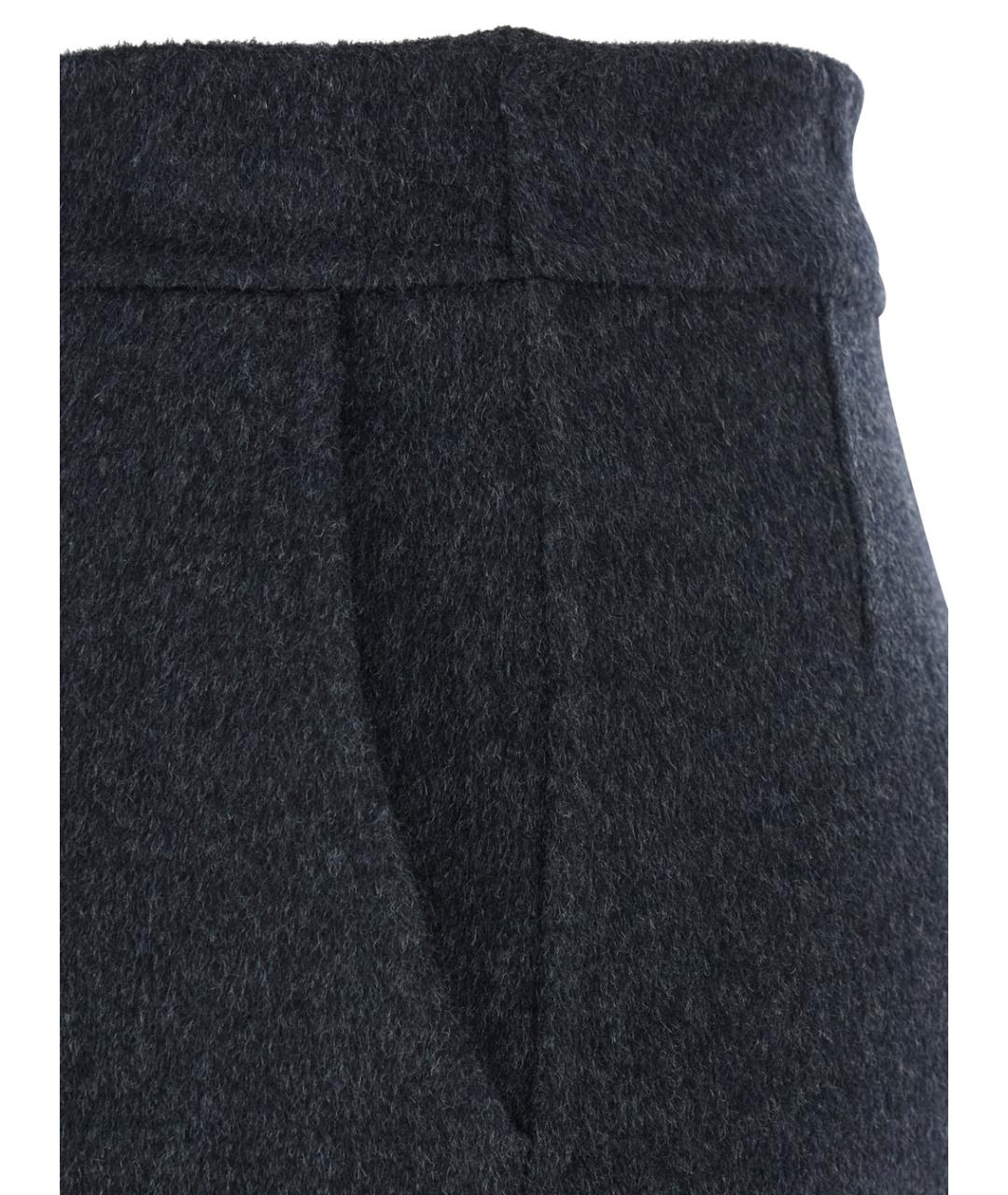 SEMICOUTURE Серая шерстяная юбка мини, фото 3