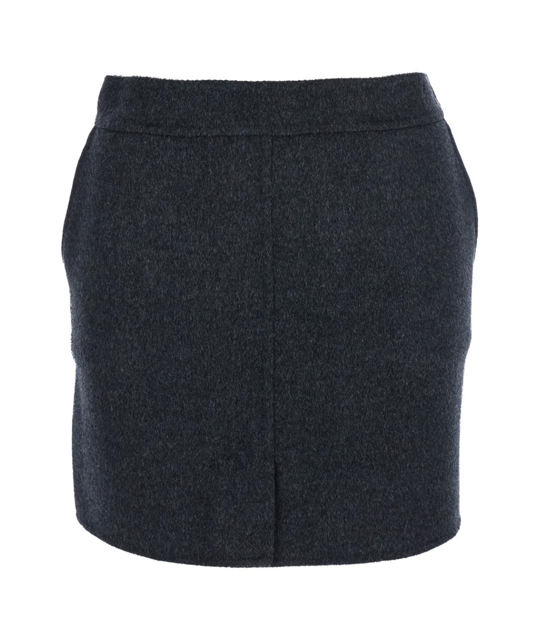 SEMICOUTURE Серая шерстяная юбка мини, фото 1