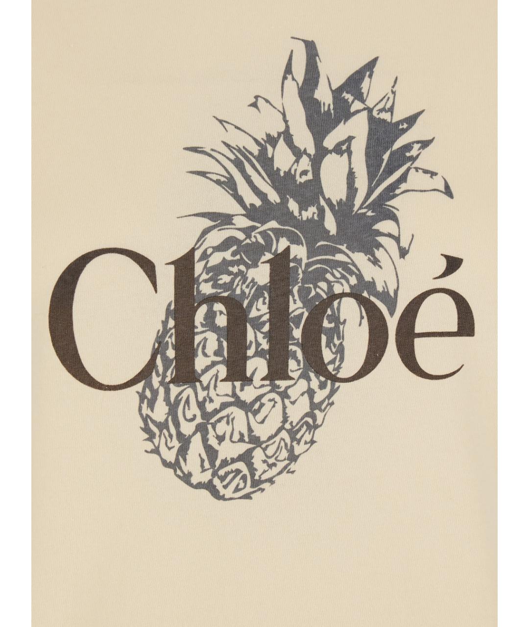 CHLOE Бежевая хлопковая футболка, фото 3