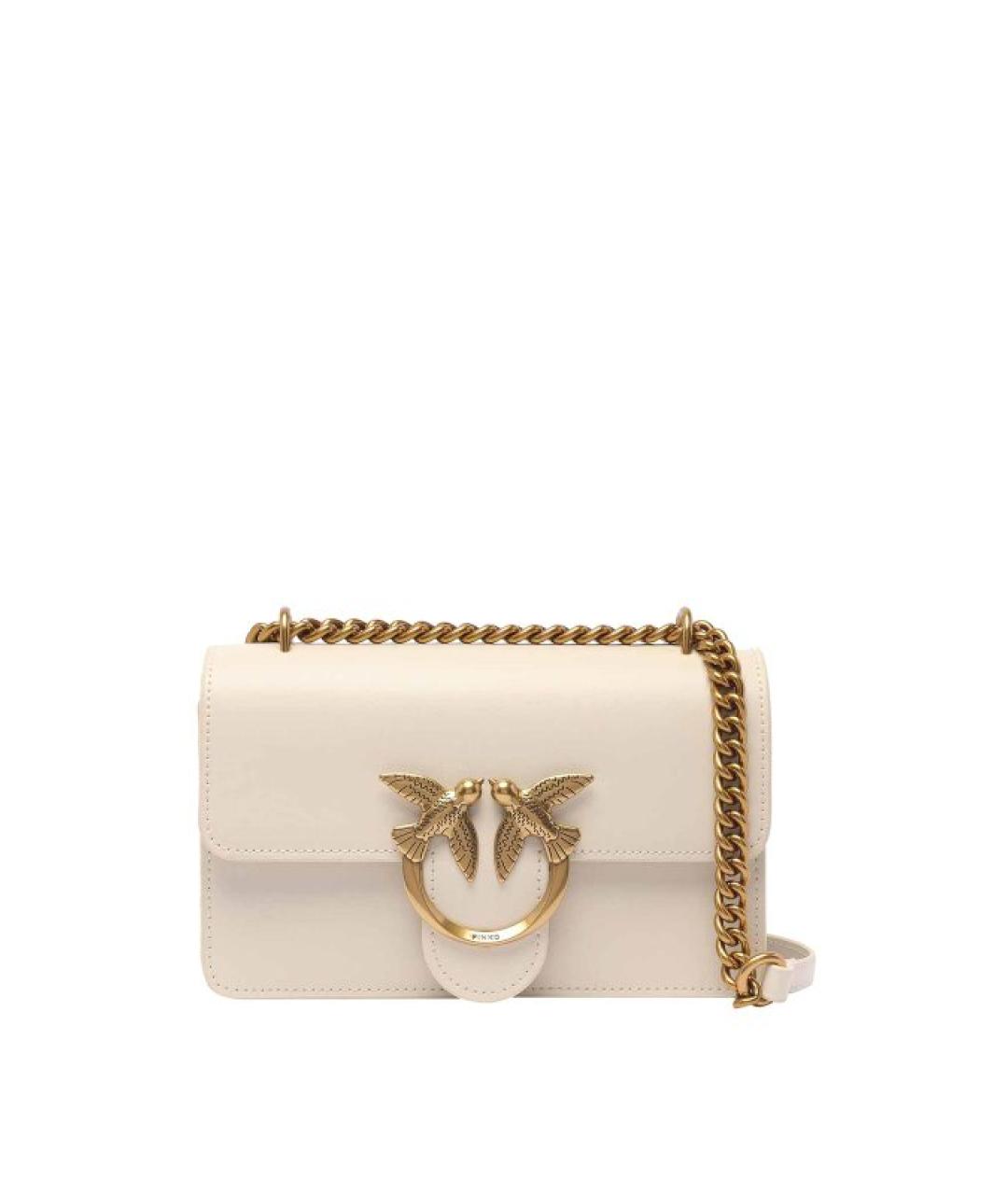 PINKO Белая кожаная сумка через плечо, фото 1