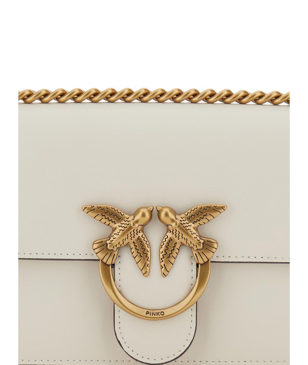PINKO Белая кожаная сумка через плечо, фото 3