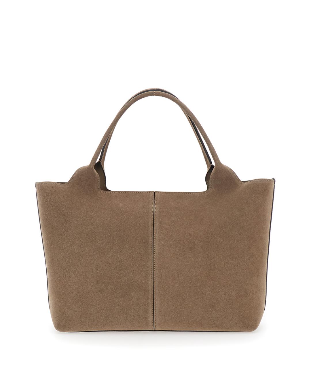 TOD'S Бежевая замшевая сумка тоут, фото 2