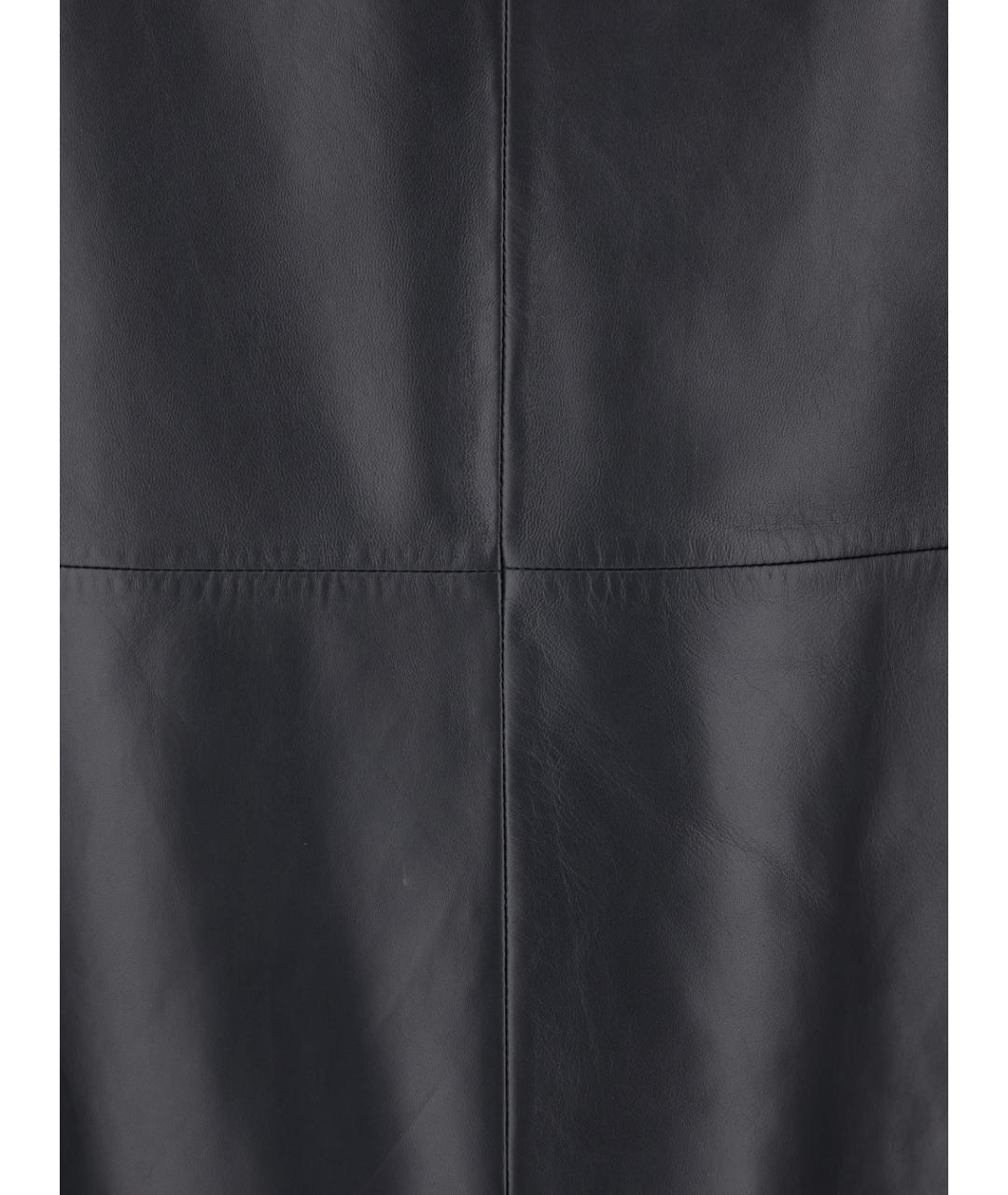 ANTONELLI Черная кожаная юбка миди, фото 3