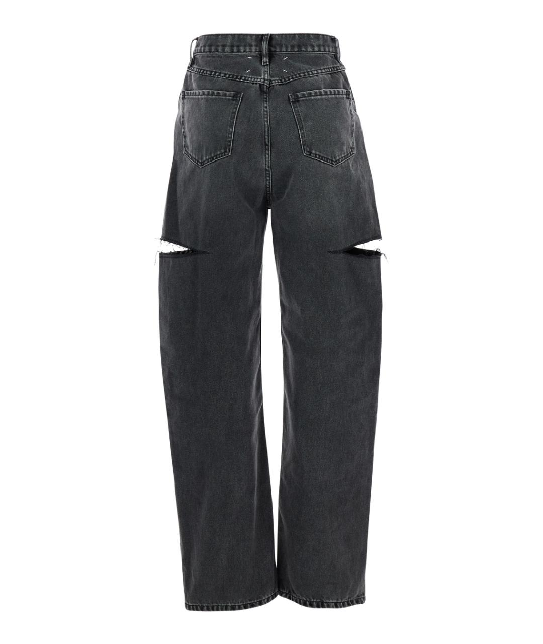 MAISON MARGIELA Черные хлопковые джинсы клеш, фото 2