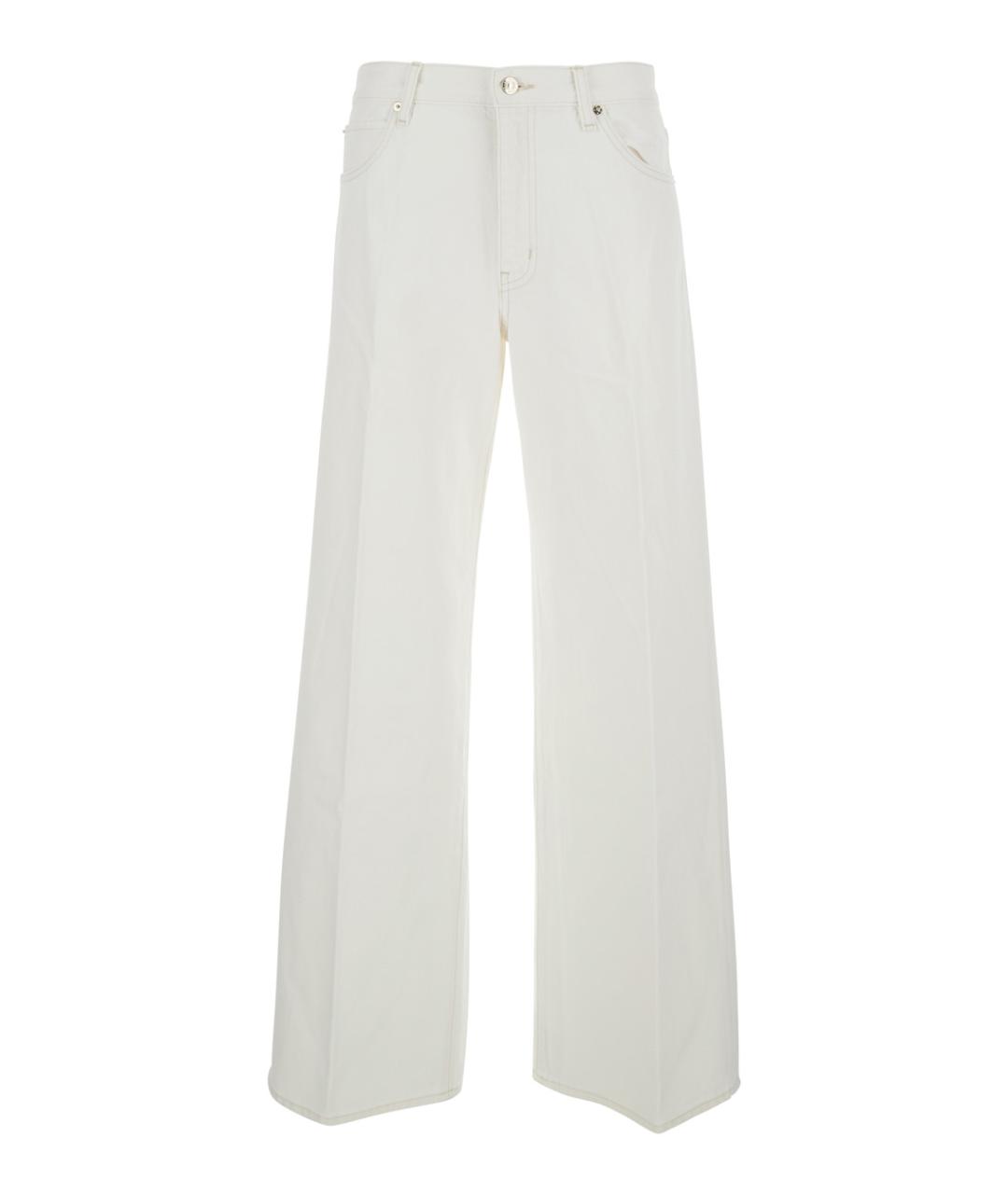 FRAME Белые хлопковые прямые джинсы, фото 1