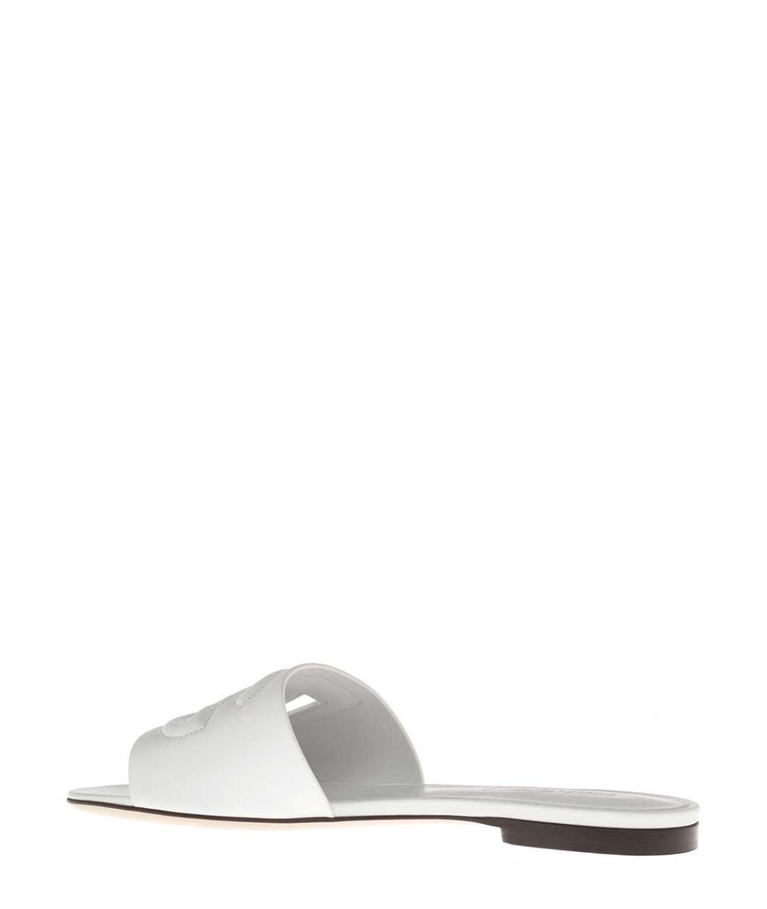 DOLCE&GABBANA Белые кожаные сандалии, фото 3