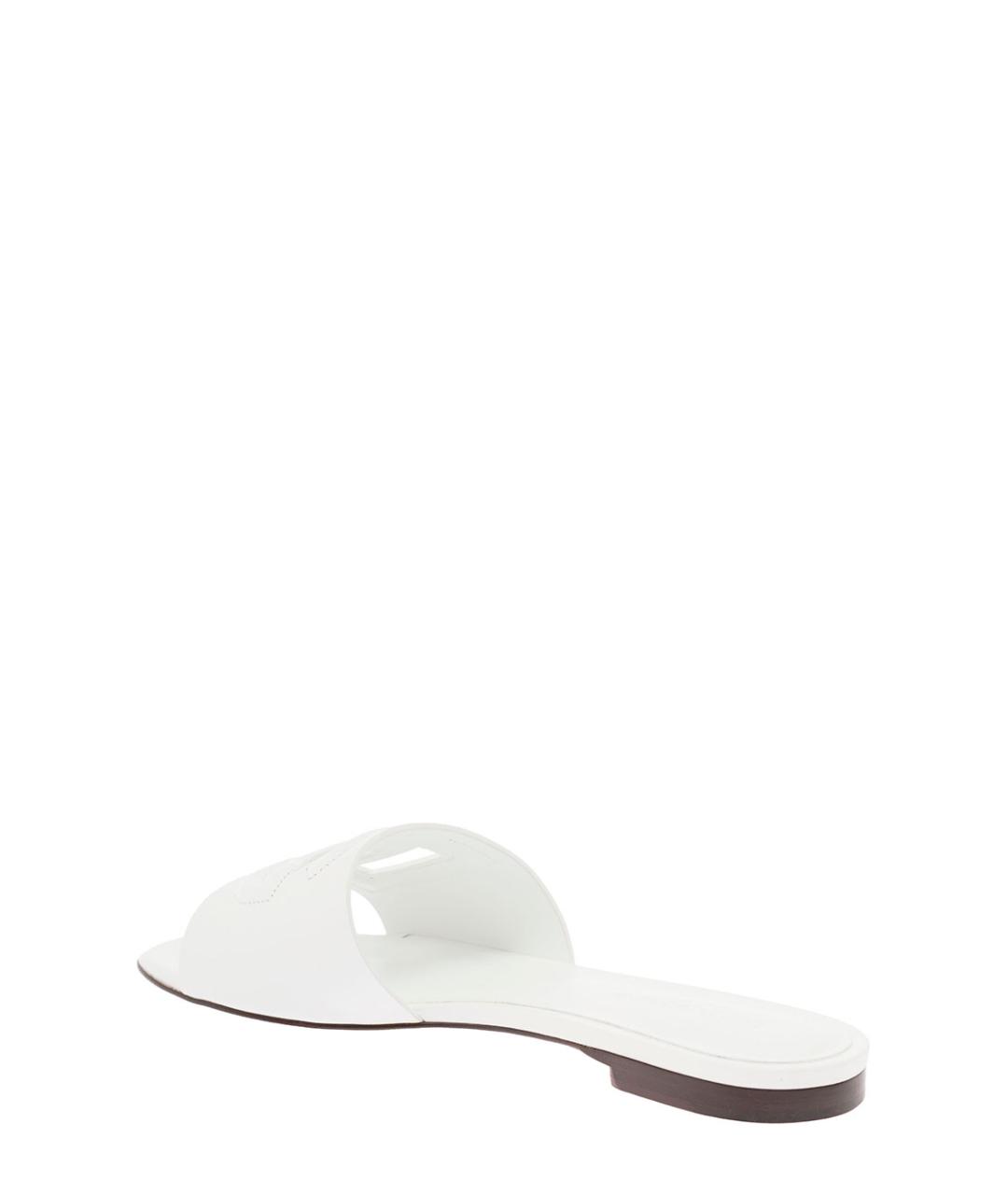 DOLCE&GABBANA Белые кожаные сандалии, фото 7