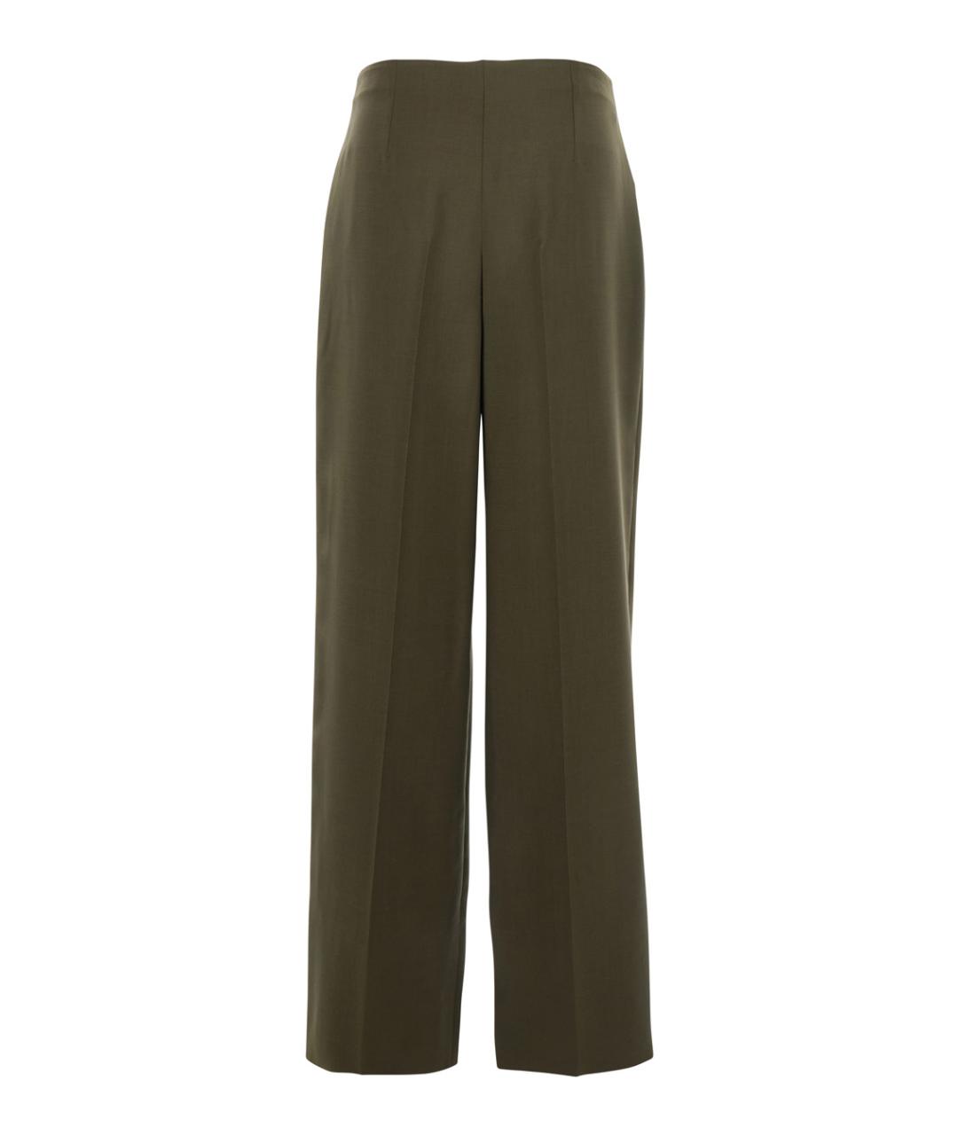 FENDI Зеленые шерстяные прямые брюки, фото 2