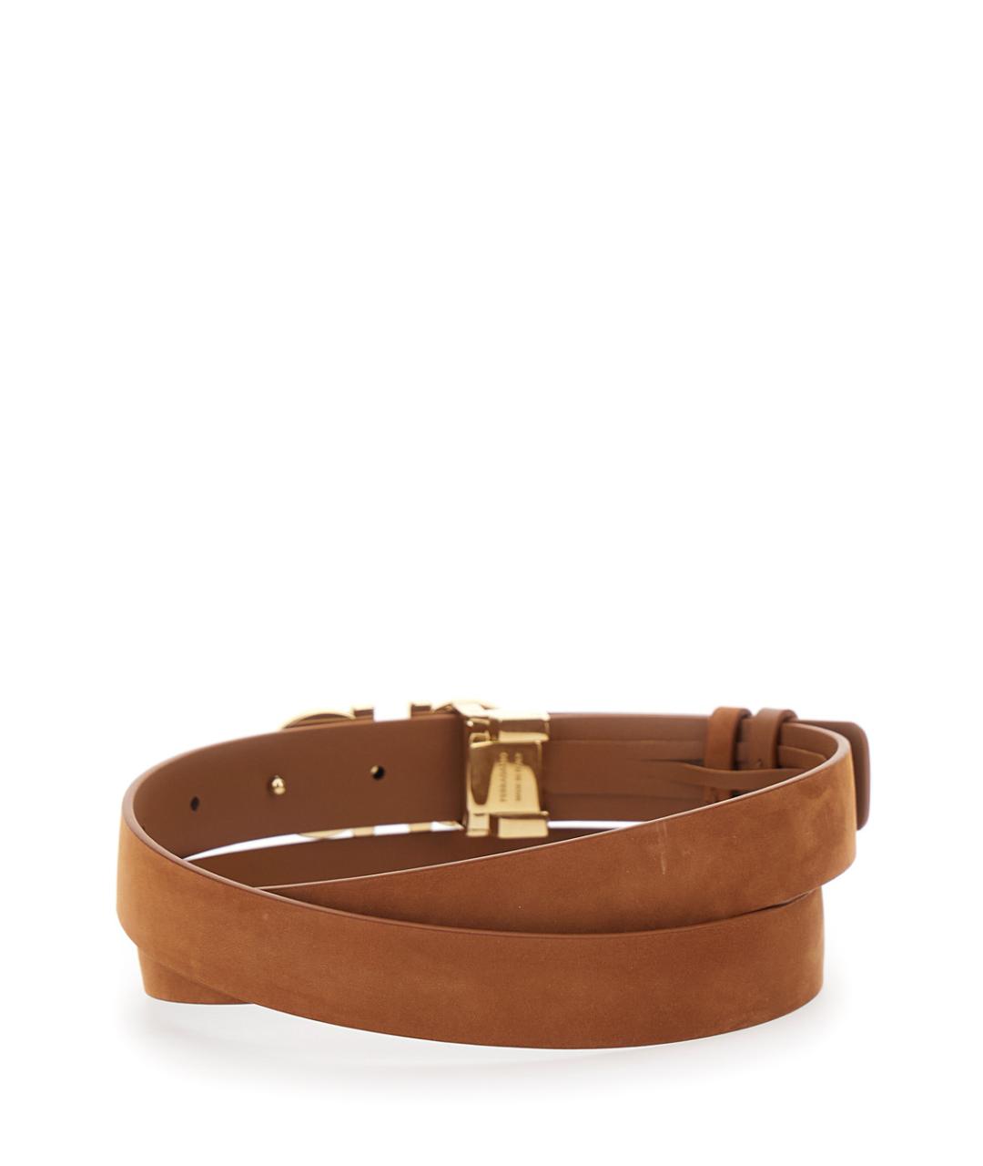 FERRAGAMO Коричневый кожаный ремень, фото 2