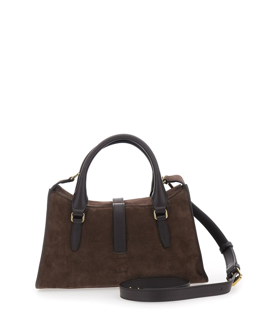MULBERRY Коричневая замшевая сумка с короткими ручками, фото 2