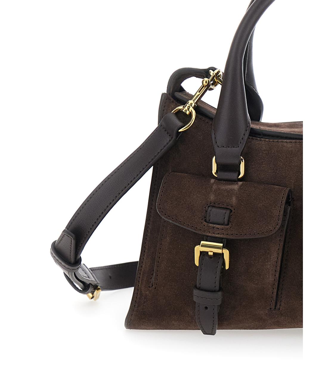 MULBERRY Коричневая замшевая сумка с короткими ручками, фото 3