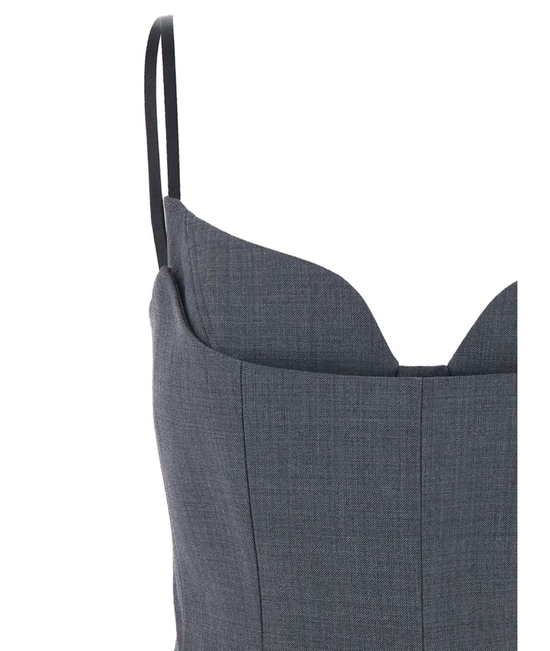 SHUSHU/TONG Серое шерстяное повседневное платье, фото 3