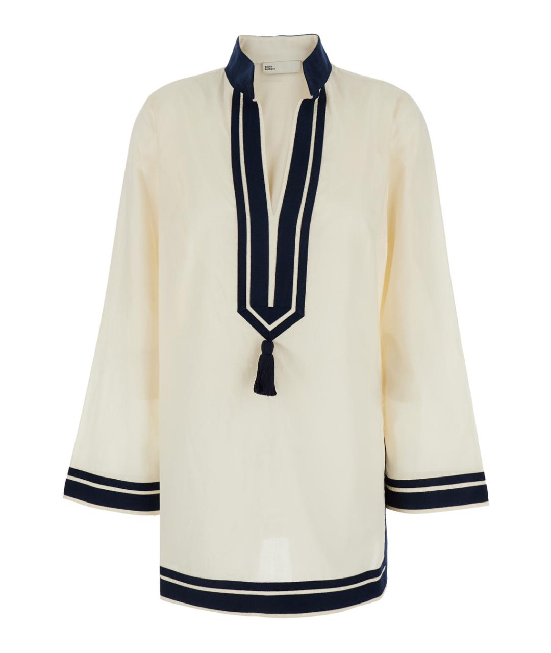 TORY BURCH Белое хлопковое повседневное платье, фото 1