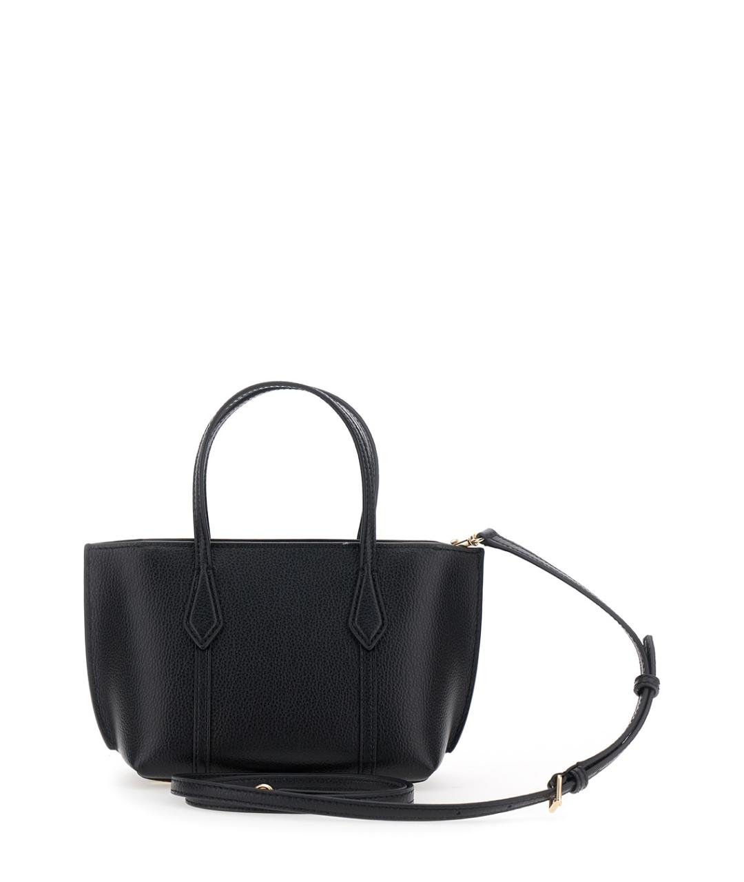 TORY BURCH Черная кожаная сумка с короткими ручками, фото 2