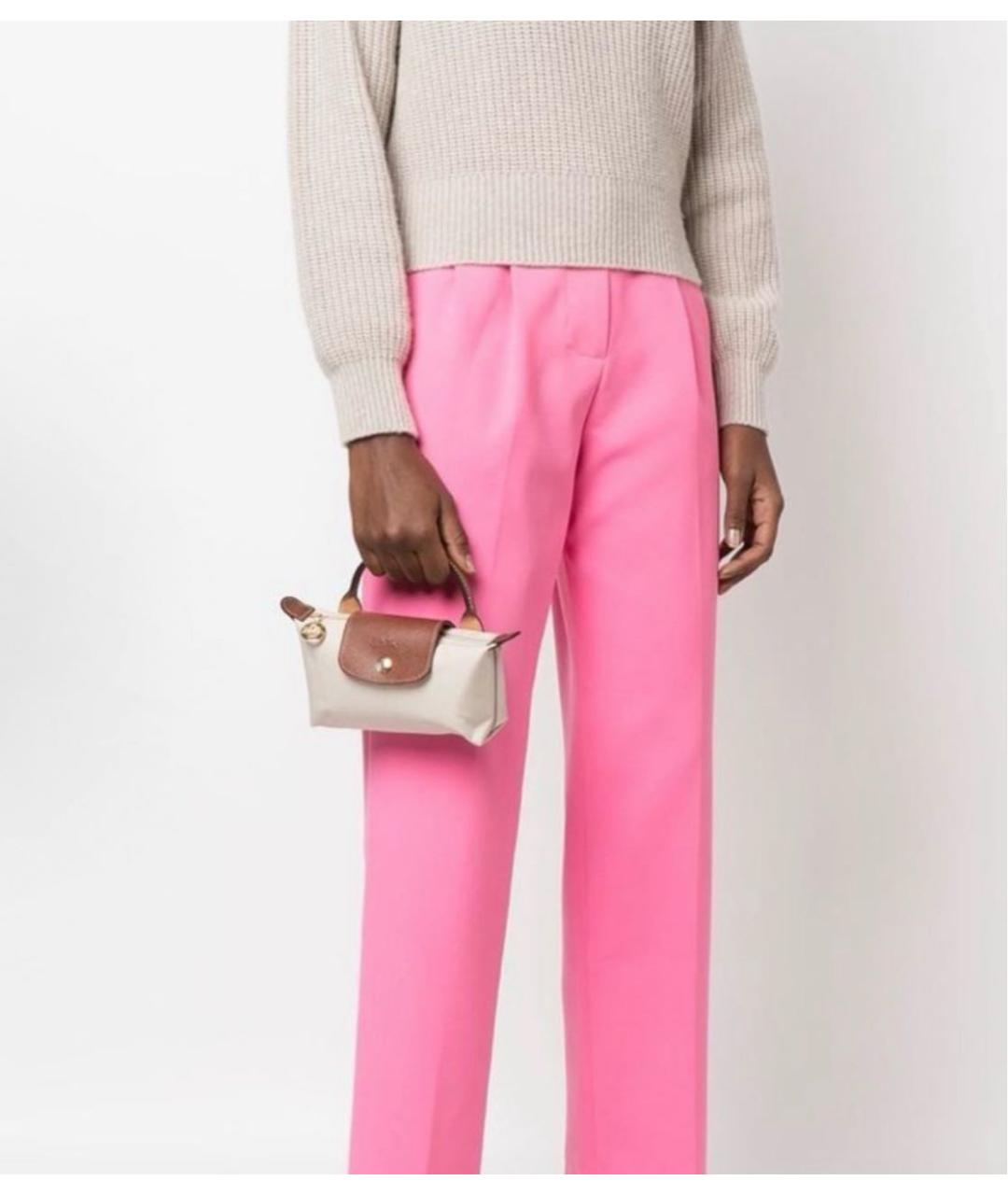 LONGCHAMP Бежевая тканевая сумка с короткими ручками, фото 4